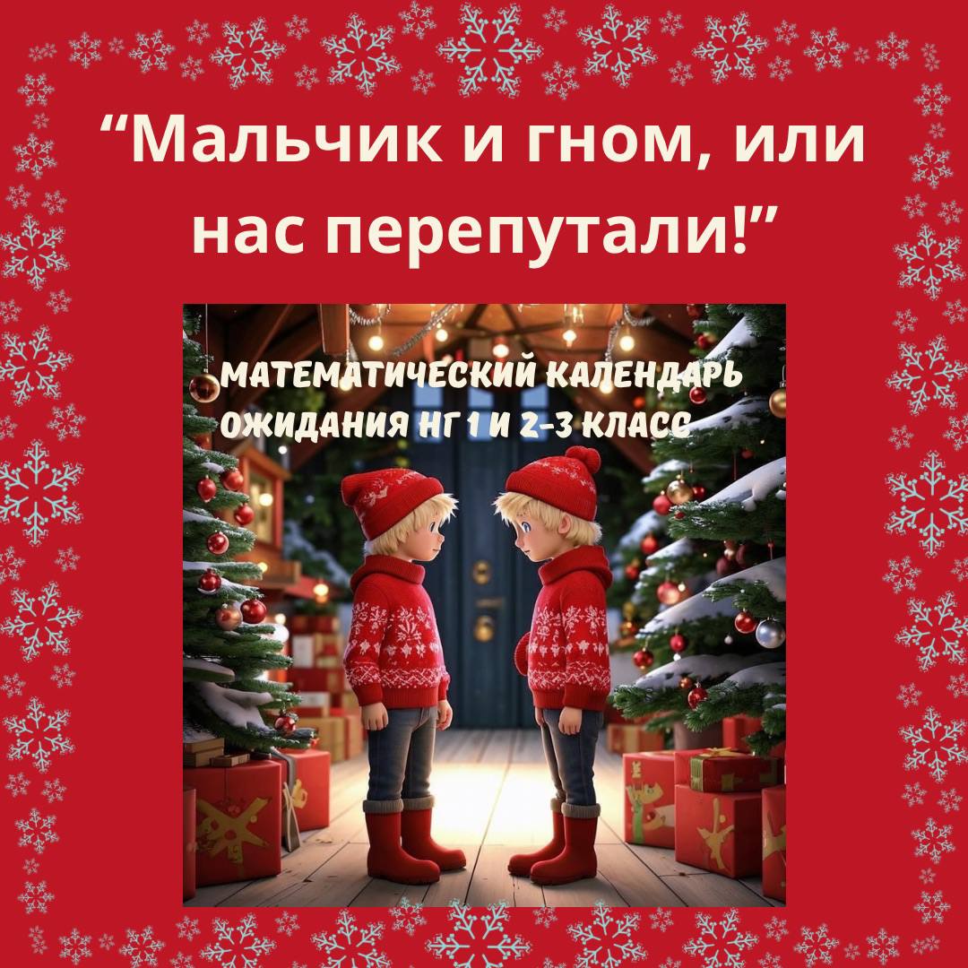 Математический адвент «Гном и мальчик. Нас перепутали!» 1, 2-3 класс